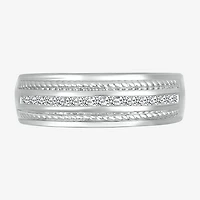 Mens 2.5MM 1/5 CT. Natural White Diamond 10K Gold Wedding Band