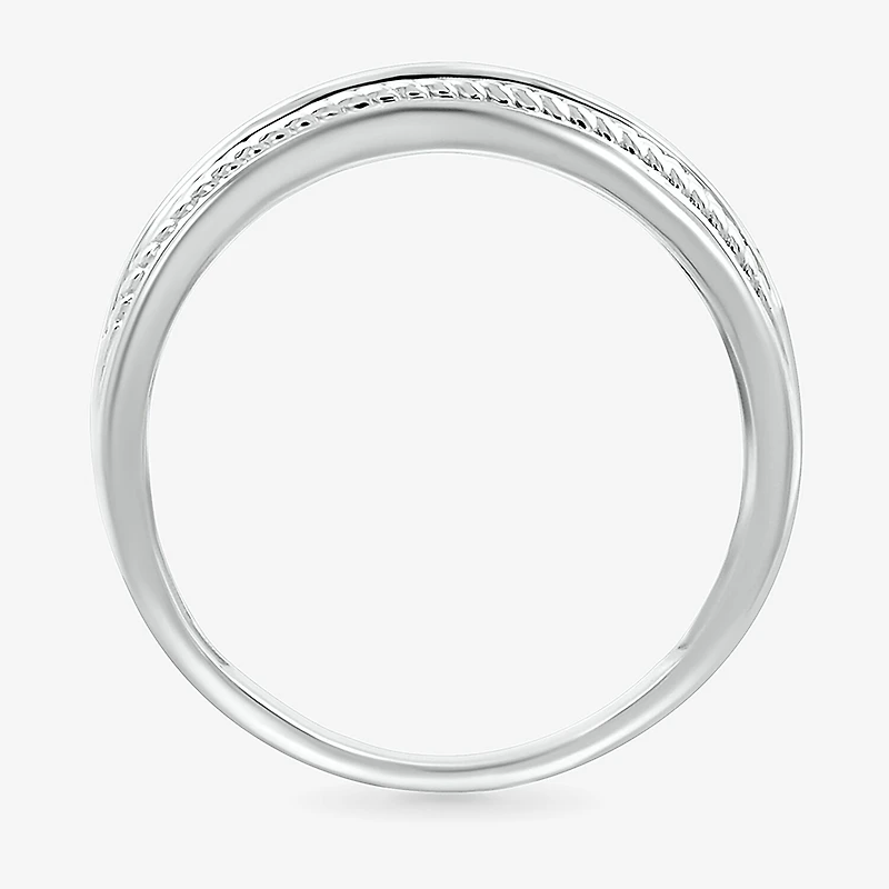 Mens 2.5MM 1/5 CT. Natural White Diamond 10K Gold Wedding Band
