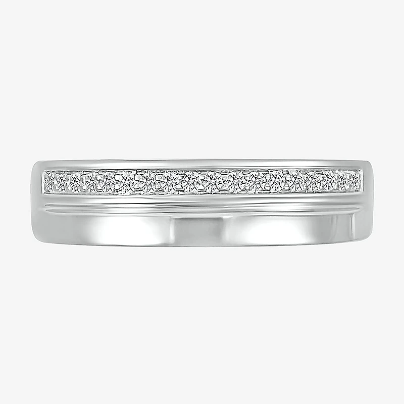 Mens 2.5MM 1/6 CT. T.W. Natural White Diamond 10K Gold Wedding Band
