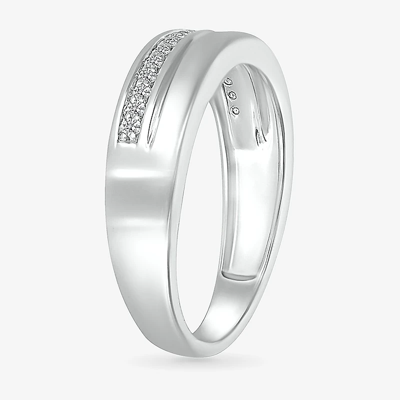 Mens 2.5MM 1/6 CT. T.W. Natural White Diamond 10K Gold Wedding Band