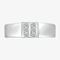 Mens 3.5MM 1/5 CT. Natural White Diamond 10K Gold Wedding Band