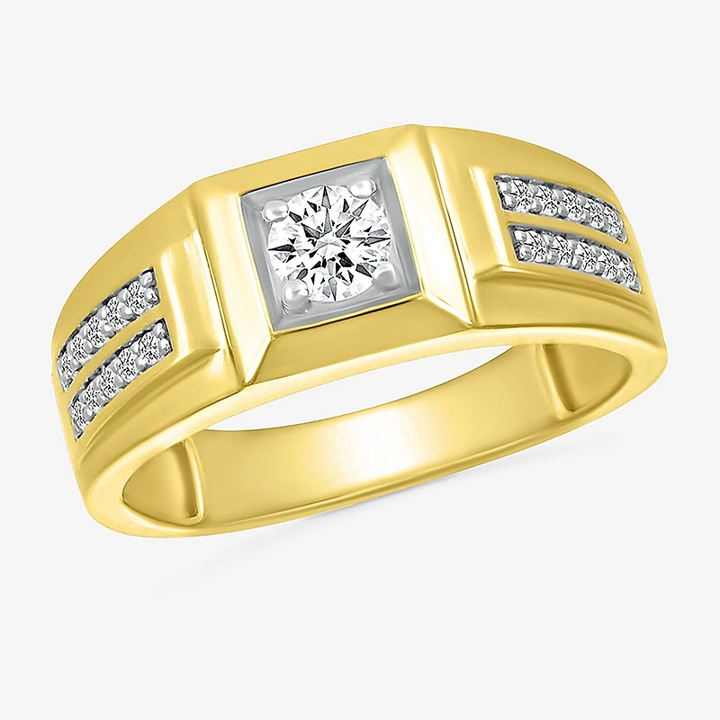 Mens 3.5MM / CT. T.W. Natural White Diamond 14K Gold Wedding Band