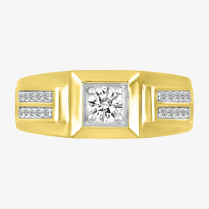 Mens 3.5MM / CT. T.W. Natural White Diamond 14K Gold Wedding Band