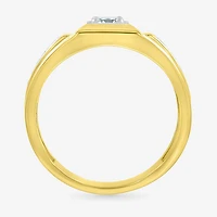 Mens 3.5MM / CT. T.W. Natural White Diamond 14K Gold Wedding Band