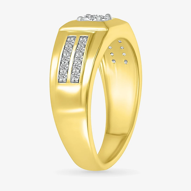 Mens 3.5MM / CT. T.W. Natural White Diamond 14K Gold Wedding Band