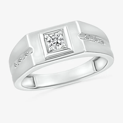 Mens 3MM 1/4 CT. T.W. Natural White Diamond 14K Gold Wedding Band