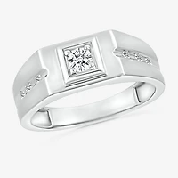 Mens 3MM 1/4 CT. T.W. Natural White Diamond 14K Gold Wedding Band