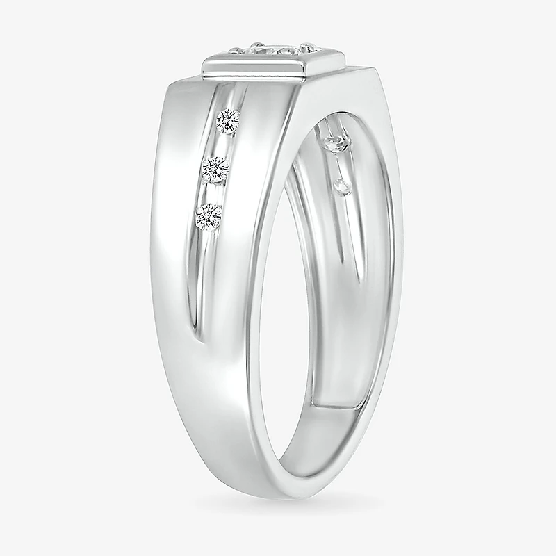 Mens 3MM 1/4 CT. T.W. Natural White Diamond 14K Gold Wedding Band