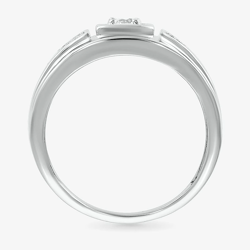 Mens 3MM 1/3 CT. T.W. Natural White Diamond 10K Gold Wedding Band