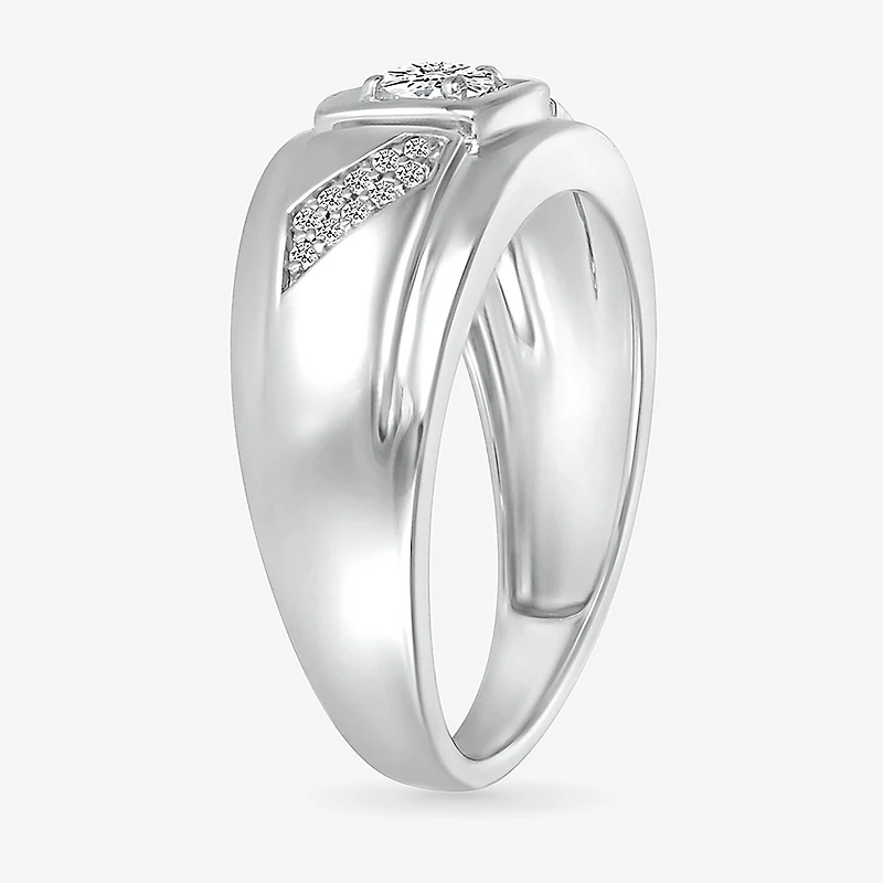 Mens 3MM 1/3 CT. T.W. Natural White Diamond 10K Gold Wedding Band
