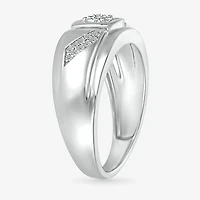 Mens 3MM 1/3 CT. T.W. Natural White Diamond 10K Gold Wedding Band