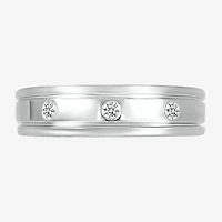 Mens 4MM 1/10 CT. T.W. Natural White Diamond 10K Gold Wedding Band