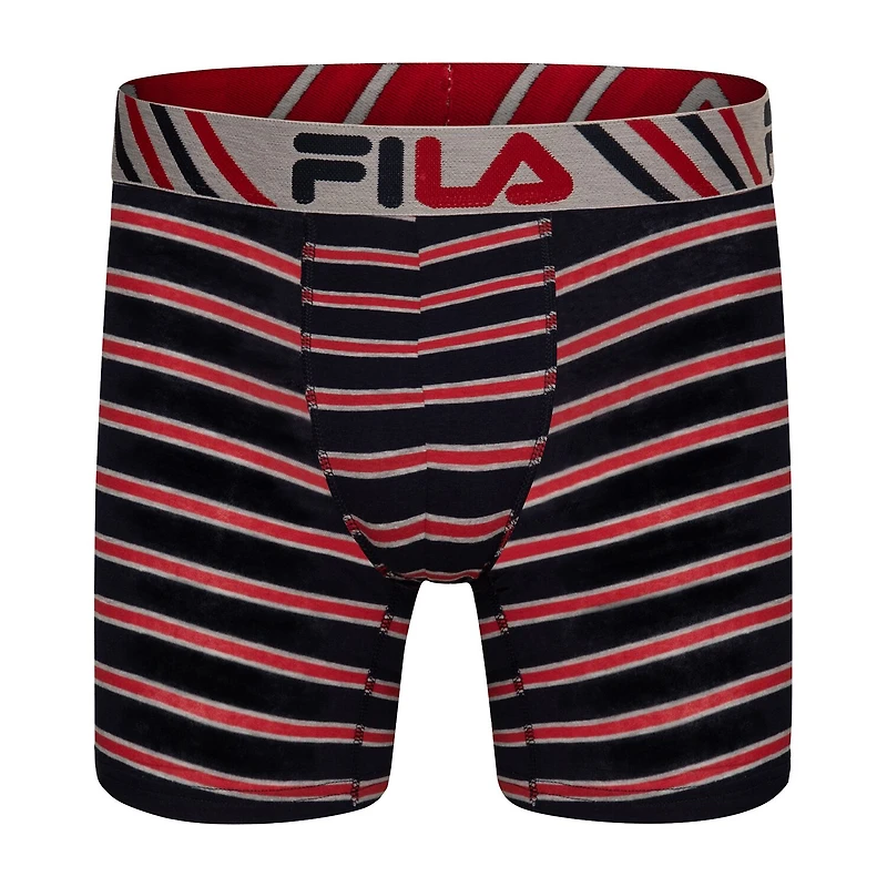 FILA Ultra Soft Stretch No Fly Mens 4 Pack Boxer Briefs Fm412bxcs16-001