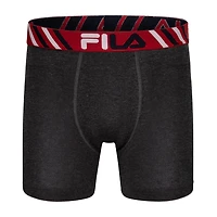 FILA Ultra Soft Stretch No Fly Mens 4 Pack Boxer Briefs Fm412bxcs16-001