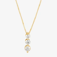 (H-I / Si2) Womens 1/3 CT. T.W. Lab Grown White Diamond 10K Gold 18 Inch Pendant Necklace