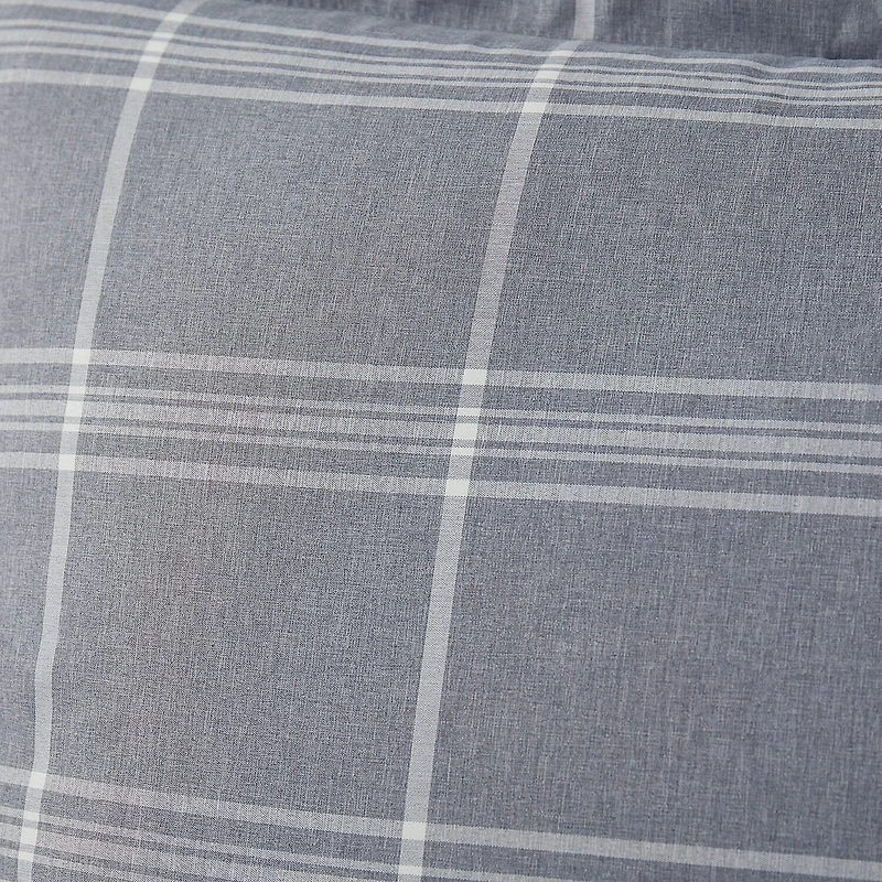 Sweet Home Collection Chambray Weave Plaid Midweight Down Alternative Comforter Set