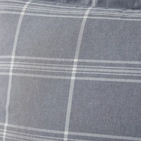 Sweet Home Collection Chambray Weave Plaid Midweight Down Alternative Comforter Set