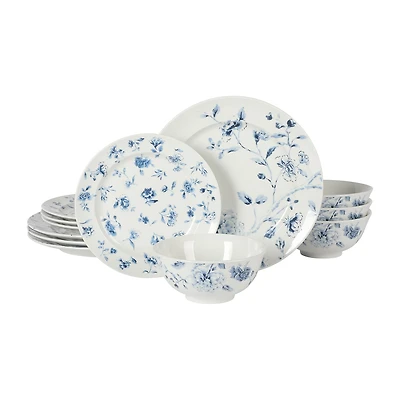 Martha Stewart Empress Bouquet 12-pc. Ceramic Dinnerware Set