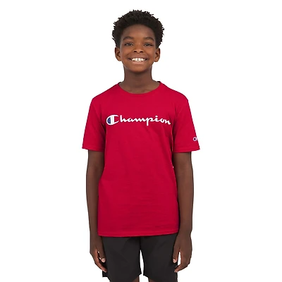 Champion Big Kid Boys Crew Neck Short Sleeve Classic Fit Graphic T-Shirt