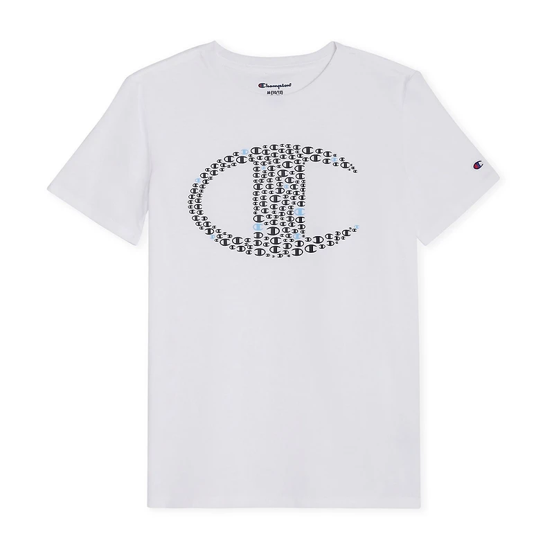 Champion Big Kid Boys Crew Neck Short Sleeve Classic Fit Graphic T-Shirt