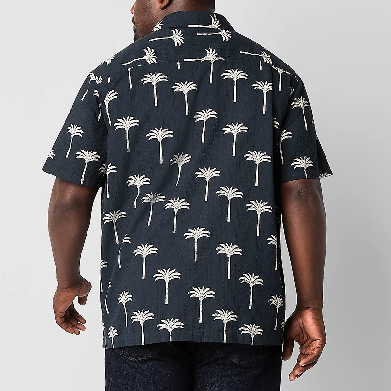 mutual weave Mens Short Sleeve Big and Tall Camp Shirt