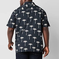 mutual weave Mens Short Sleeve Big and Tall Camp Shirt
