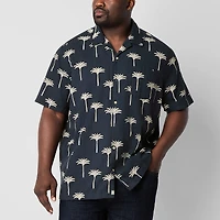 mutual weave Mens Short Sleeve Big and Tall Camp Shirt
