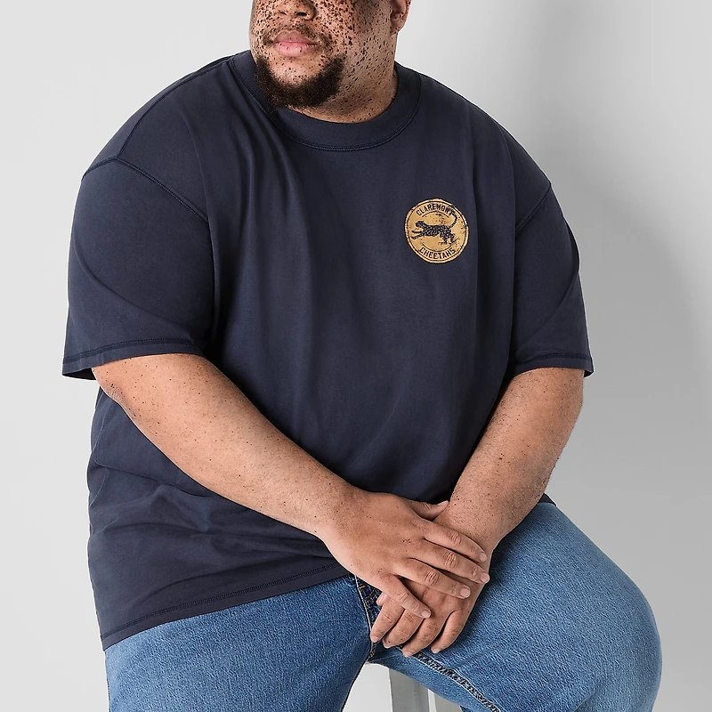Arizona Mens Crew Neck Short Sleeve Regular Fit Big and Tall Graphic T-Shirt