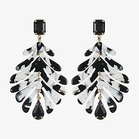 Bijoux Bar Womens Black Glass Hypoallergenic Drop Earrings