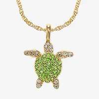 Monet Jewelry Womens Green Glass 17 Inch Pendant Necklace