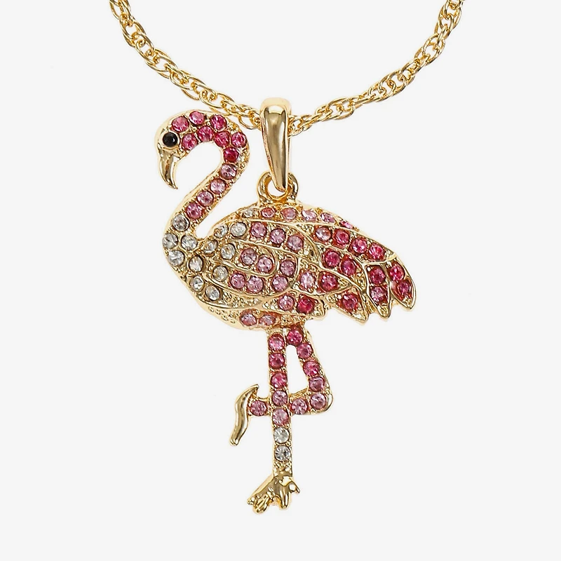 Monet Jewelry Womens Pink Glass 17 Inch Pendant Necklace