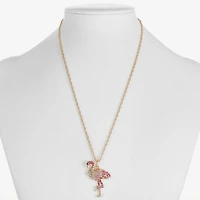 Monet Jewelry Womens Pink Glass 17 Inch Pendant Necklace