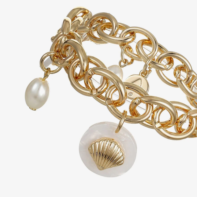 Liz Claiborne Starfish Shell Womens Charm Bracelet