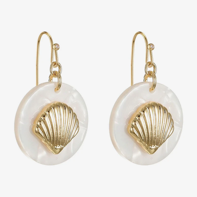 Liz Claiborne Shell Womens Drop Earrings