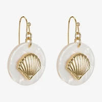 Liz Claiborne Shell Womens Drop Earrings