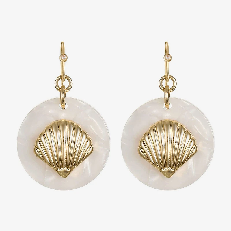 Liz Claiborne Shell Womens Drop Earrings