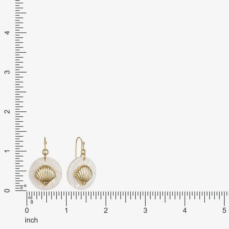 Liz Claiborne Shell Womens Drop Earrings