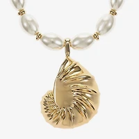Liz Claiborne Shell Womens 17 Inch Pendant Necklace