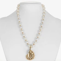 Liz Claiborne Shell Womens 17 Inch Pendant Necklace