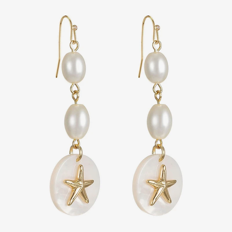 Liz Claiborne Starfish Womens Drop Earrings