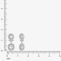 Monet Jewelry Womens Glass Simulated Pearl Oval Hypoallergenic Drop Earrings