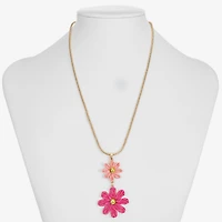 Liz Claiborne Womens Flower 17 Inch Pendant Necklace