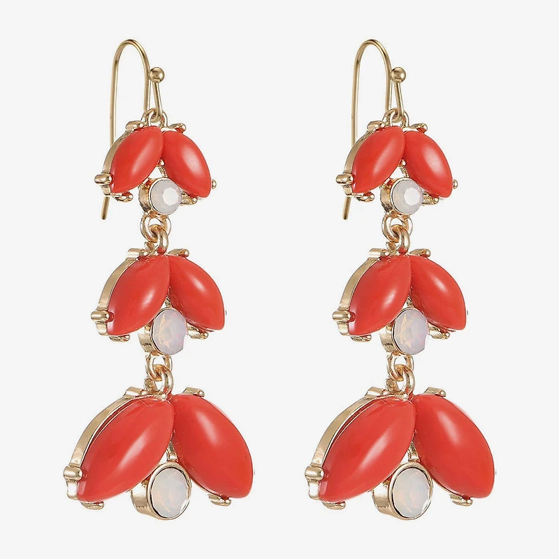 Liz Claiborne Womens Glass Drop Earrings