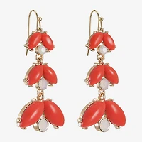 Liz Claiborne Womens Glass Drop Earrings
