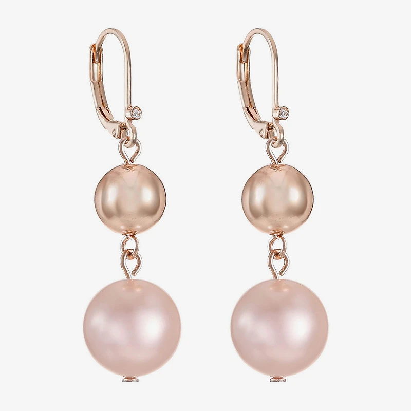 Monet Jewelry Womens Simulated Pearl Round Drop Earrings