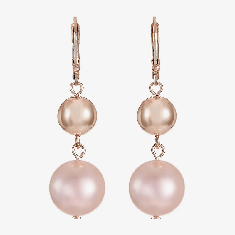 Monet Jewelry Womens Simulated Pearl Round Drop Earrings