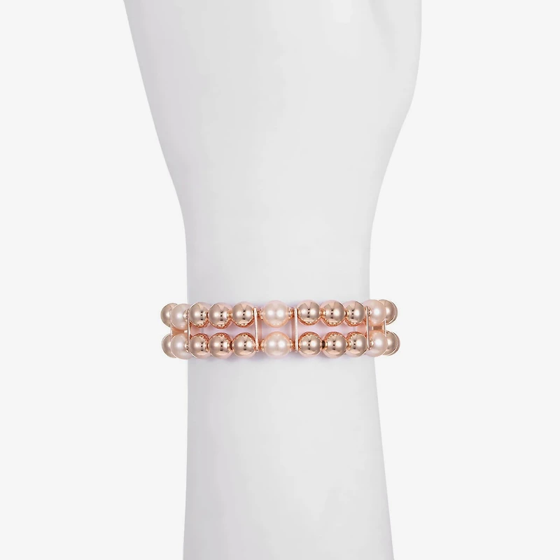 Monet Jewelry Womens Simulated Pearl Round Stretch Bracelet