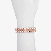 Monet Jewelry Womens Simulated Pearl Round Stretch Bracelet
