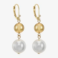 Monet Jewelry Womens Simulated Pearl Round Drop Earrings
