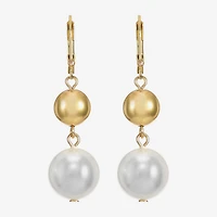 Monet Jewelry Womens Simulated Pearl Round Drop Earrings